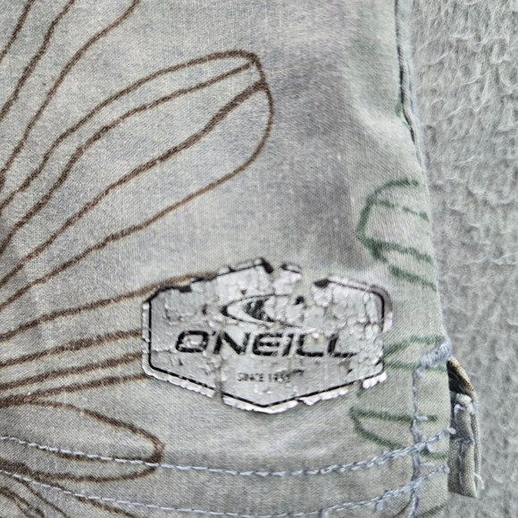 Oneill Men Shorts 34 Gray Floral Polyester Nylon Hyperfreak Board Shorts Beach - Picture 8 of 8